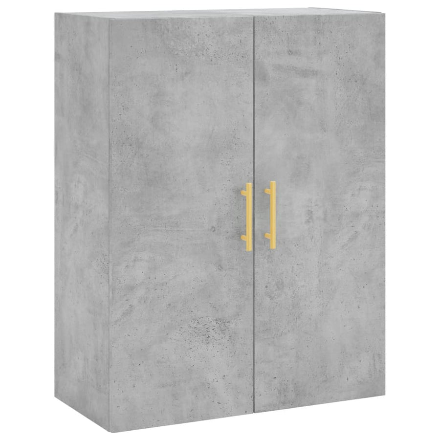 Hoge Kast 69,5X34X180 Cm Bewerkt Hout Betongrijs