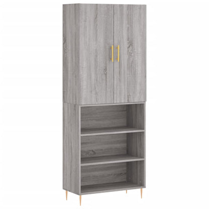 Hoge Kast 69,5X34X180 Cm Bewerkt Hout Grijs Sonoma Eikenkleurig