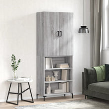 Hoge Kast 69,5X34X180 Cm Bewerkt Hout Eikenkleurig Grijs sonoma