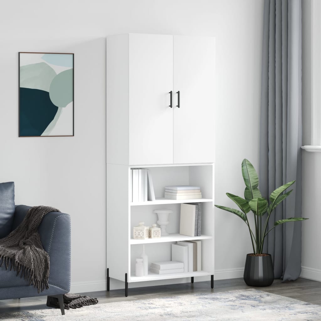 Hoge Kast 69,5X34X180 Cm Bewerkt Hout Wit