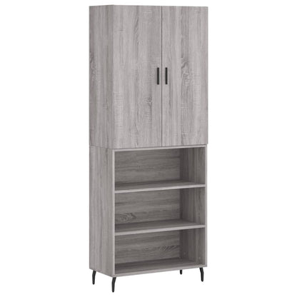 Hoge Kast 69,5X34X180 Cm Bewerkt Hout Grijs Sonoma Eikenkleurig
