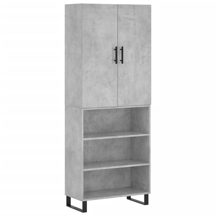 Hoge Kast 69,5X34X180 Cm Bewerkt Hout Betongrijs
