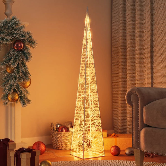 Kerstverlichtingskegel Met 60 Warmwitte Led's 120 Cm Acryl