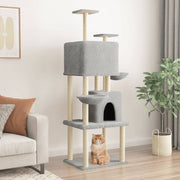 Kattenmeubel 180 cm lichtgrijs sisal