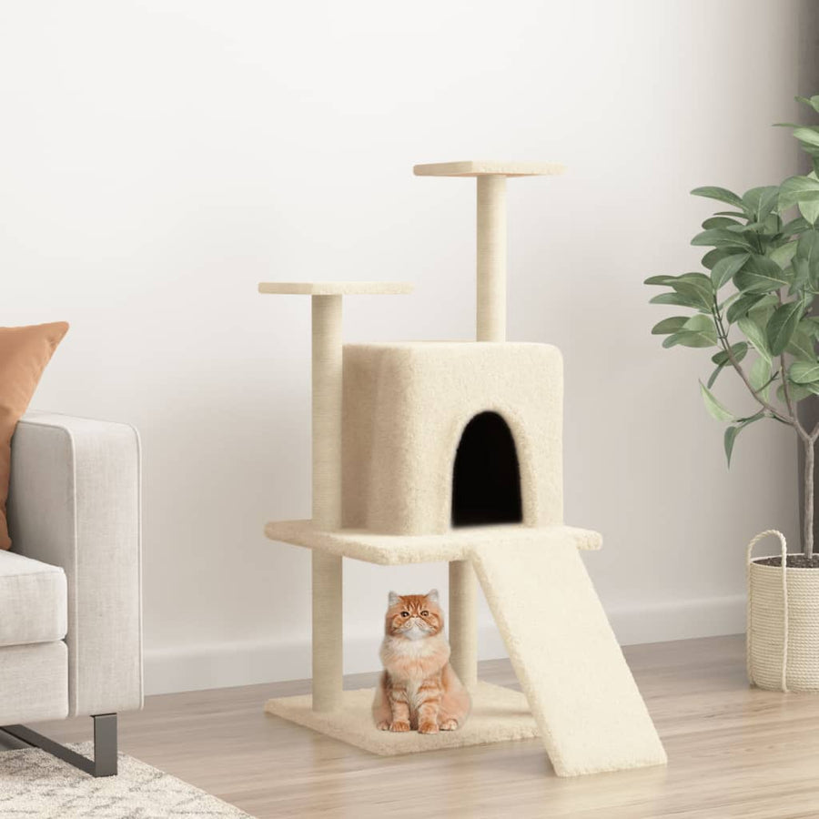 Kattenmeubel Met Sisal Krabpalen 110 Cm Donkergrijs