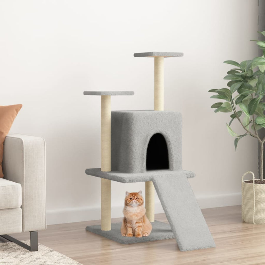Kattenmeubel Met Sisal Krabpalen 110 Cm Donkergrijs