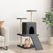 Kattenmeubel 110 cm donkergrijs met sisal krabpalen