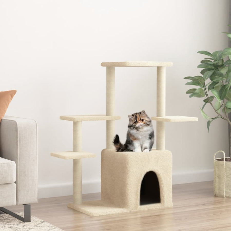 Kattenmeubel Met Sisal Krabpalen 97,5 Cm Donkergrijs