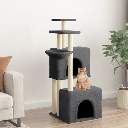 Kattenmeubel Met Sisal Krabpalen 122 Cm Lichtgrijs