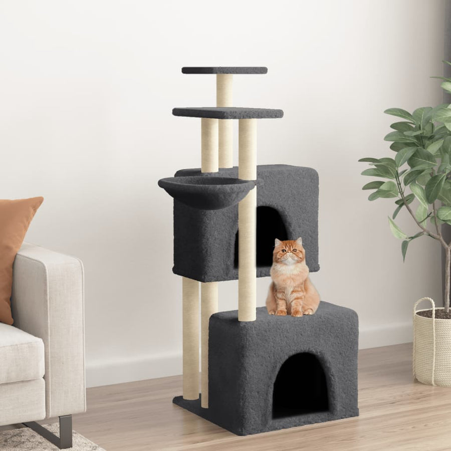 Kattenmeubel Met Sisal Krabpalen 122 Cm Lichtgrijs
