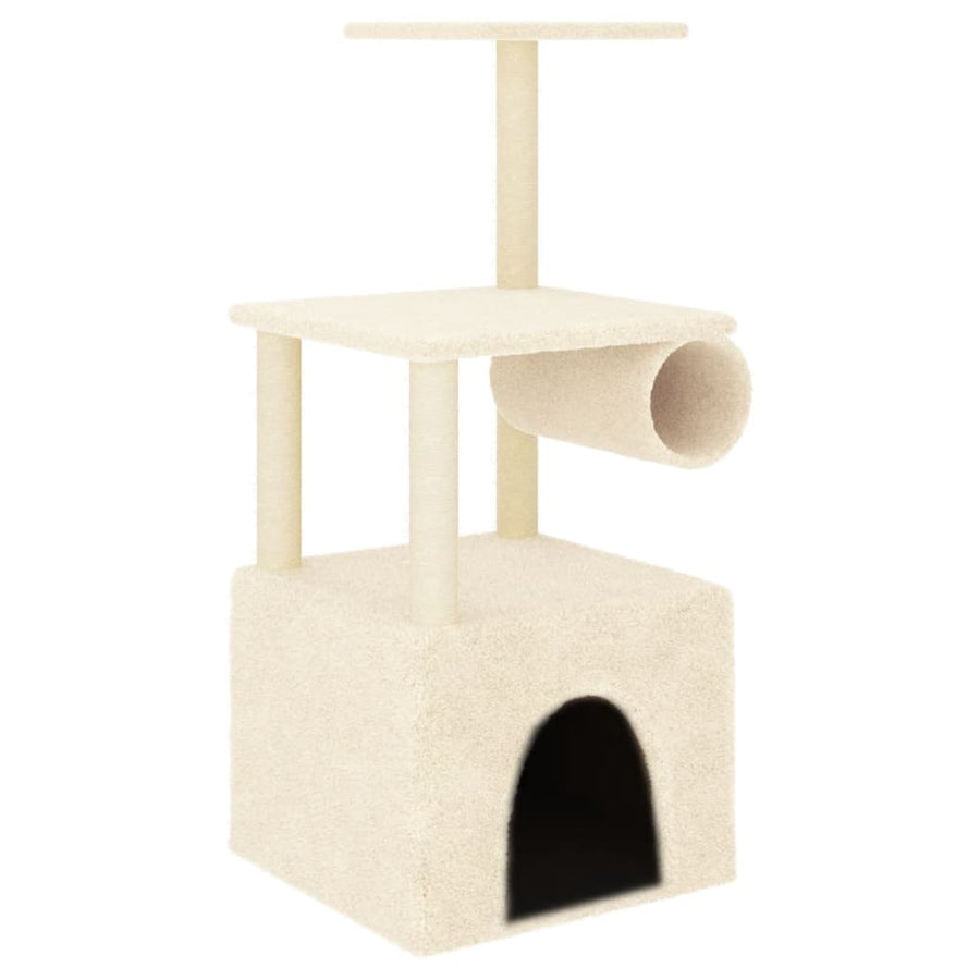 Kattenmeubel Met Sisal Krabpalen 109,5 Cm Kleurig Crème