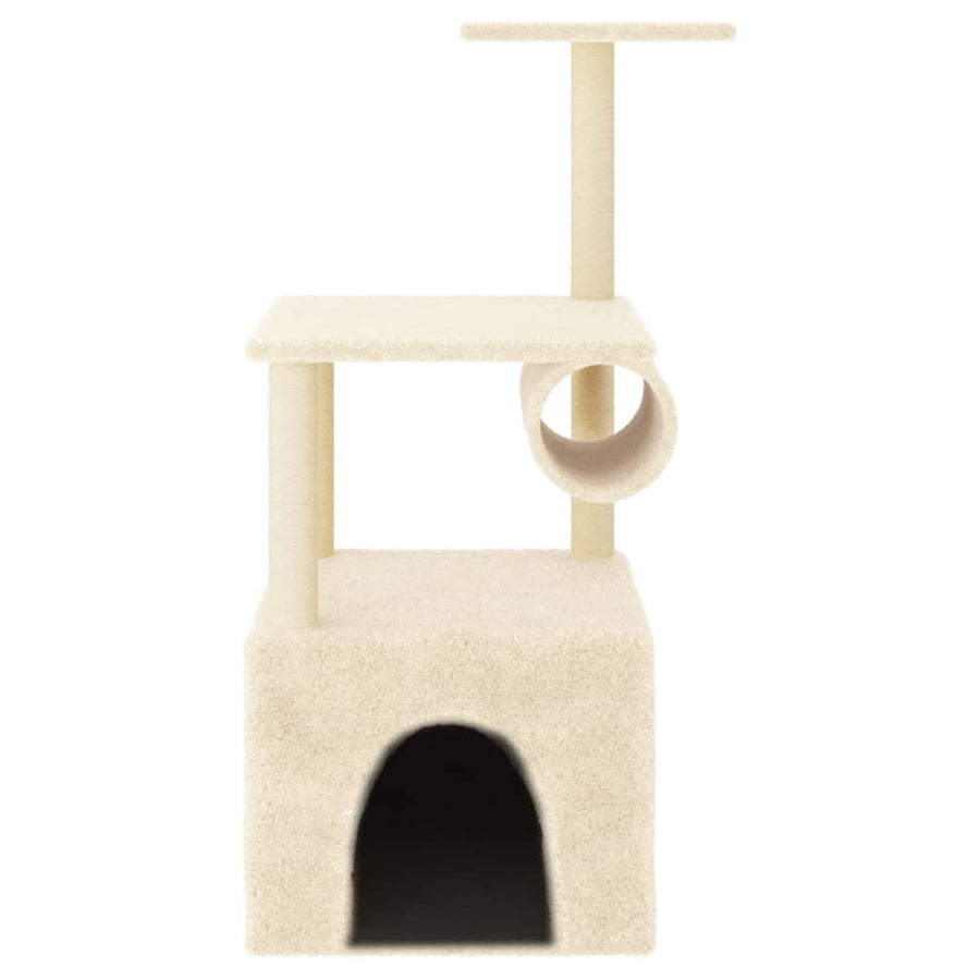 Kattenmeubel Met Sisal Krabpalen 109,5 Cm Kleurig Crème