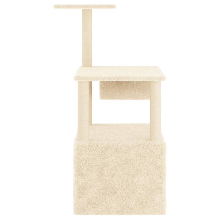 Kattenmeubel Met Sisal Krabpalen 109,5 Cm Kleurig Crème