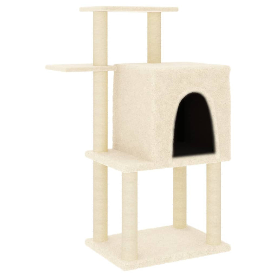 Kattenmeubel Met Sisal Krabpalen 97 Cm Kleurig Crème