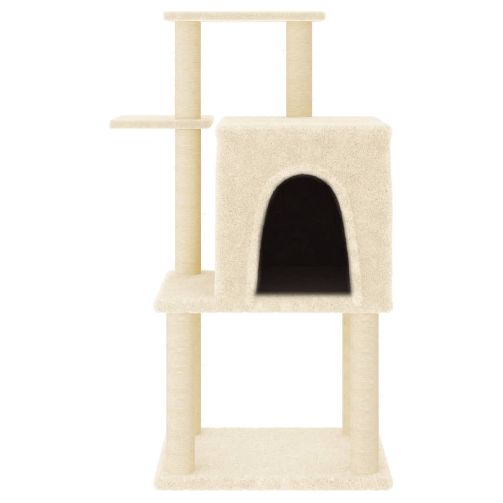 Kattenmeubel Met Sisal Krabpalen 97 Cm Kleurig Crème