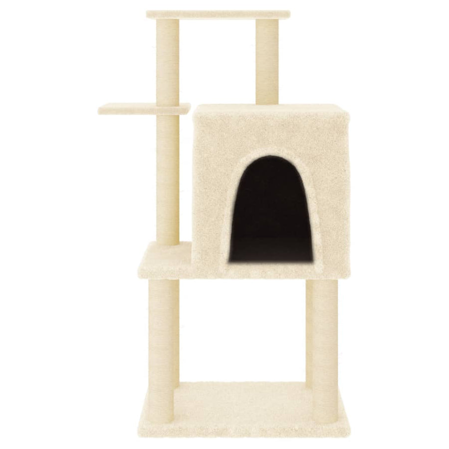 Kattenmeubel Met Sisal Krabpalen 97 Cm Kleurig Crème