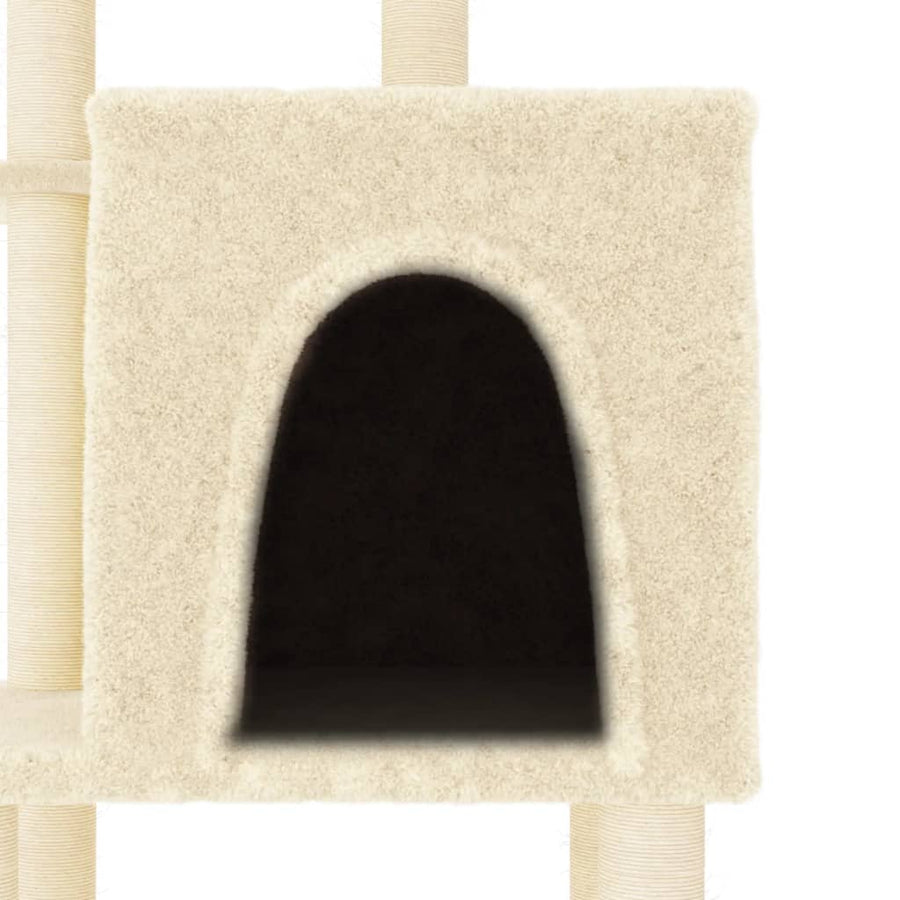 Kattenmeubel Met Sisal Krabpalen 97 Cm Kleurig Crème