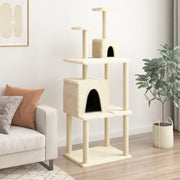 Cat tree with sisal scratching posts 167 cm cream