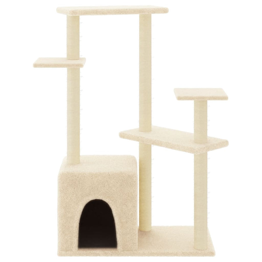 Kattenmeubel Met Sisal Krabpalen 107,5 Cm Kleurig Crème