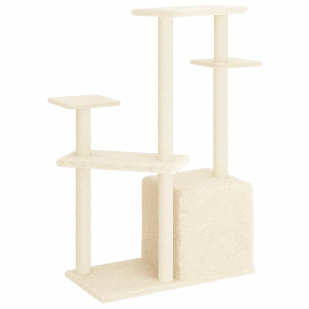 Kattenmeubel Met Sisal Krabpalen 107,5 Cm Kleurig Crème