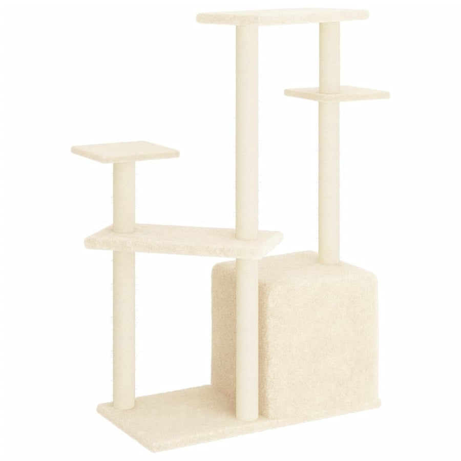Kattenmeubel Met Sisal Krabpalen 107,5 Cm Kleurig Crème