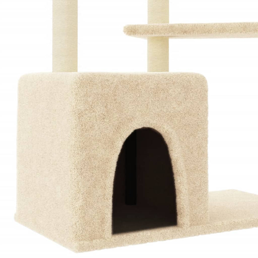 Kattenmeubel Met Sisal Krabpalen 107,5 Cm Kleurig Crème