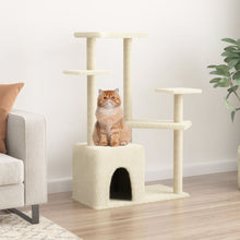 Kattenmeubel Met Sisal Krabpalen 107,5 Cm Kleurig Crème