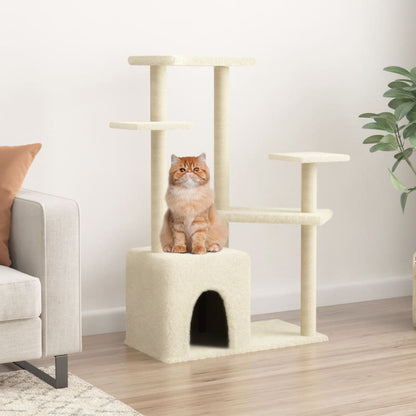 Kattenmeubel Met Sisal Krabpalen 107,5 Cm Kleurig Crème