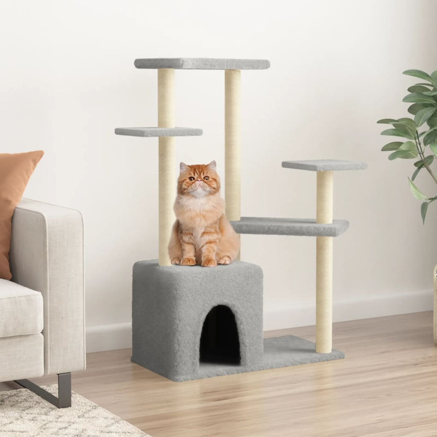 Kattenmeubel Met Sisal Krabpalen 107,5 Cm Crèmekleurig