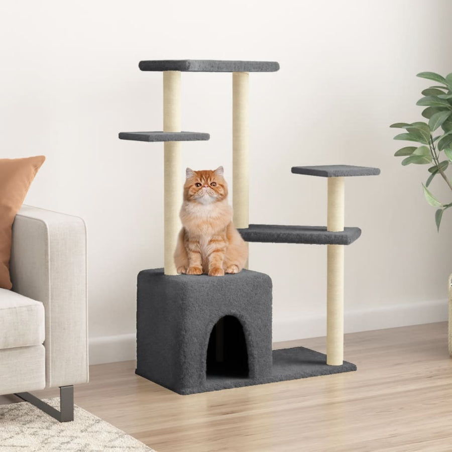 Kattenmeubel Met Sisal Krabpalen 107,5 Cm Crèmekleurig