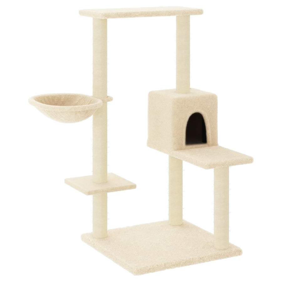 Kattenmeubel Met Sisal Krabpalen 95 Cm Kleurig Crème