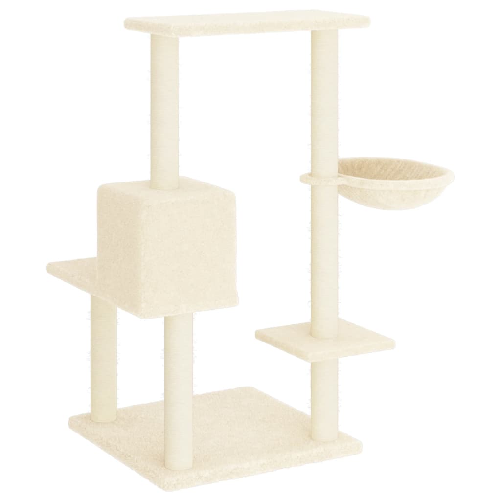 Kattenmeubel Met Sisal Krabpalen 95 Cm Kleurig Crème