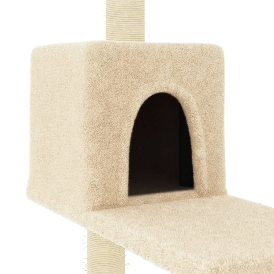 Kattenmeubel Met Sisal Krabpalen 95 Cm Kleurig Crème