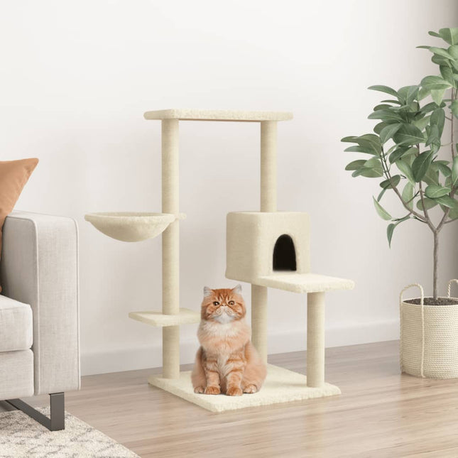 Kattenmeubel Met Sisal Krabpalen 95 Cm Crèmekleurig