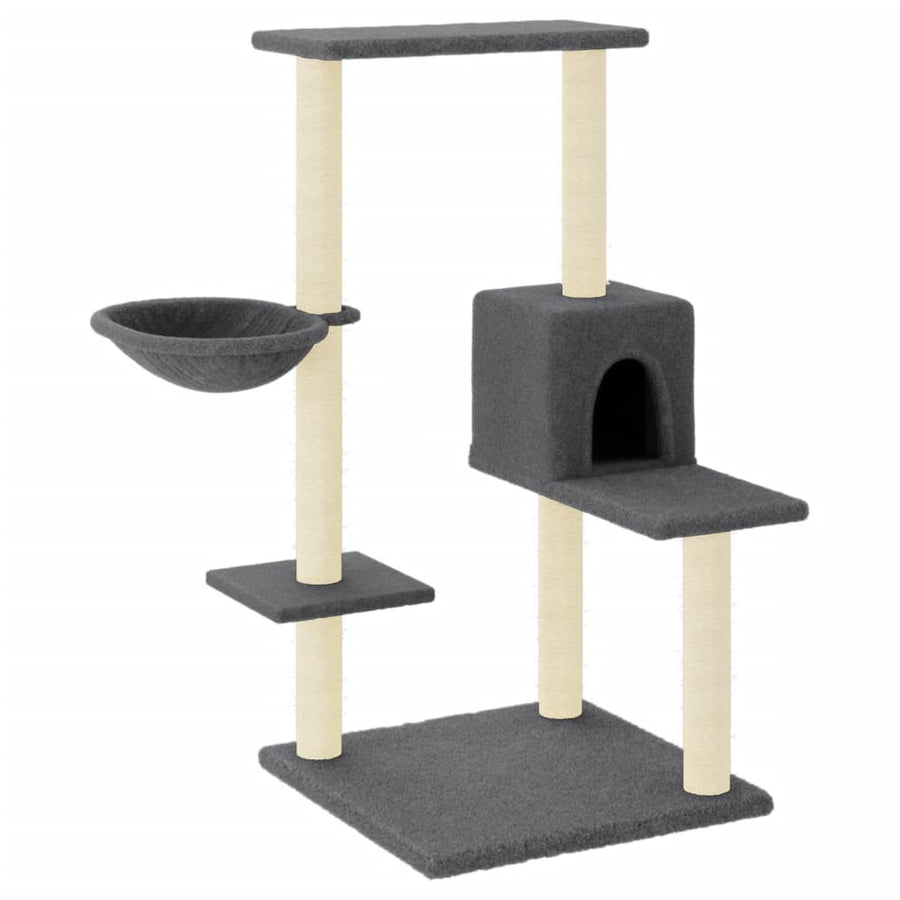 Kattenmeubel met sisal krabpalen 95 cm donkergrijs Donkergrijs