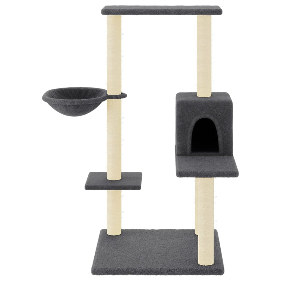 Kattenmeubel met sisal krabpalen 95 cm donkergrijs Donkergrijs