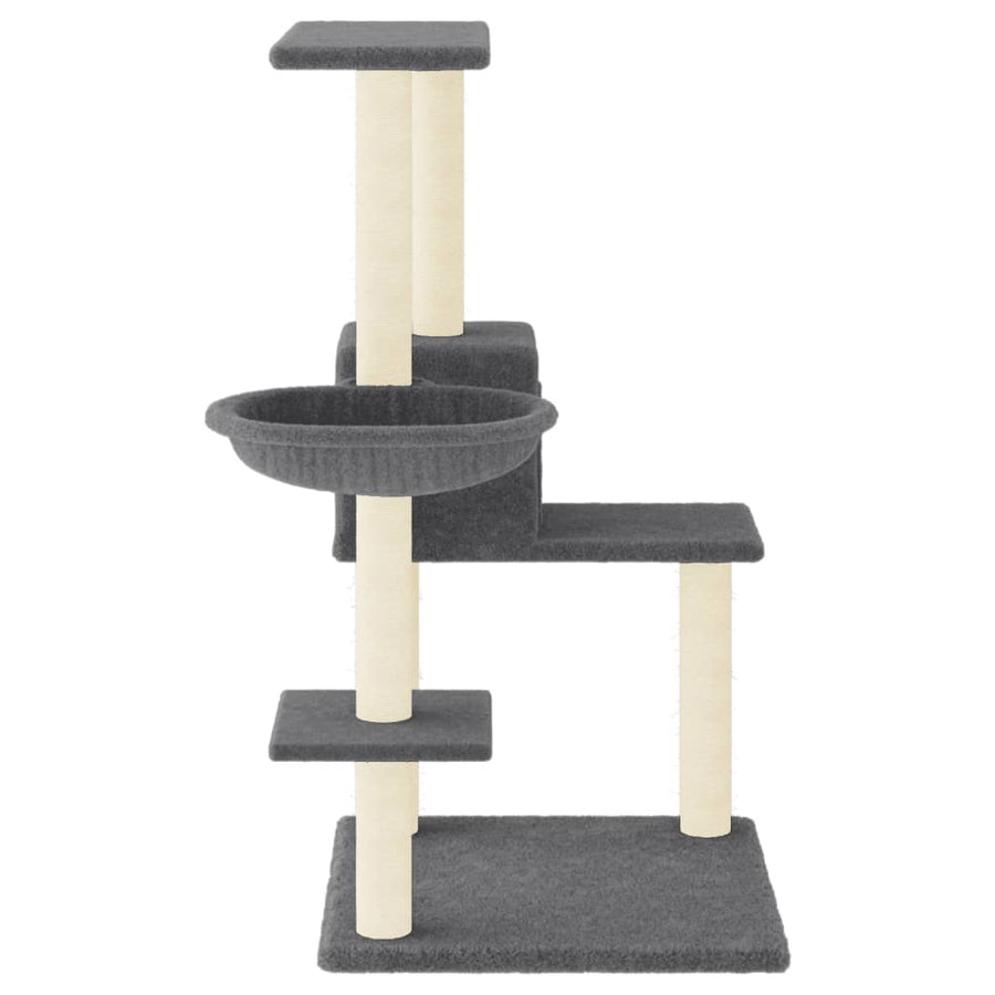 Kattenmeubel met sisal krabpalen 95 cm donkergrijs Donkergrijs