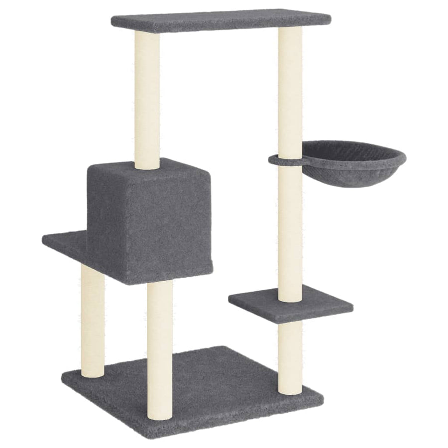 Kattenmeubel met sisal krabpalen 95 cm donkergrijs Donkergrijs