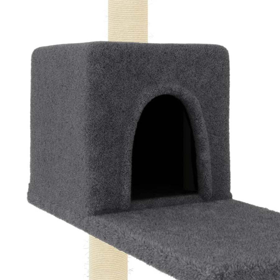 Kattenmeubel met sisal krabpalen 95 cm donkergrijs Donkergrijs