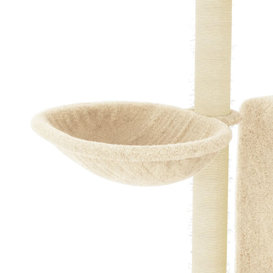 Kattenmeubel met sisal krabpalen 96,5 cm crèmekleurig Crème