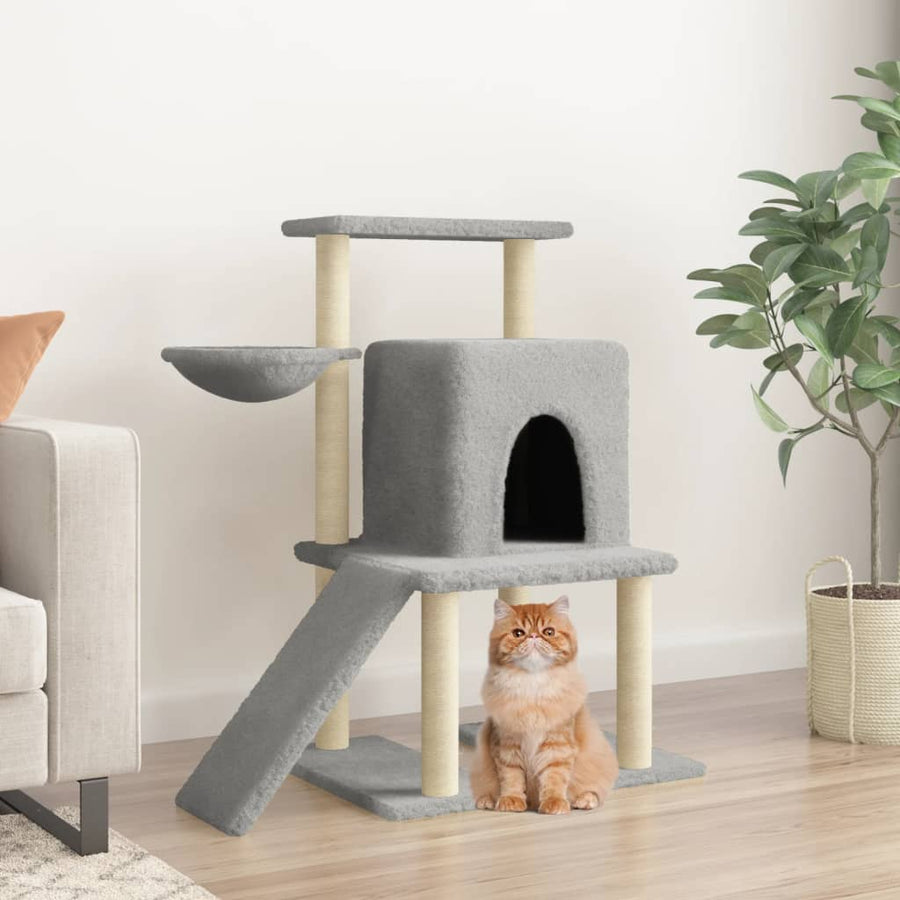 Kattenmeubel Met Sisal Krabpalen 96,5 Cm Donkergrijs