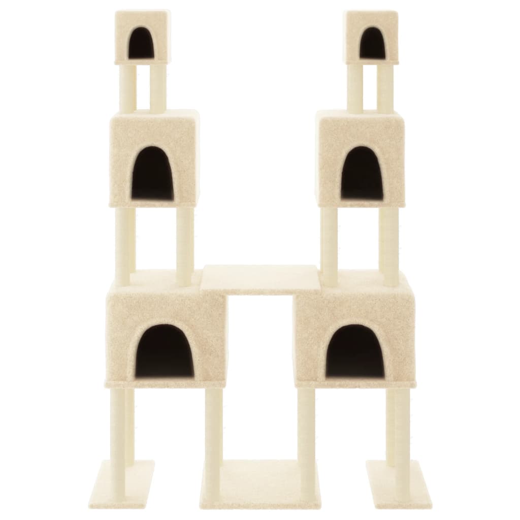 Kattenmeubel Met Sisal Krabpalen 199 Cm Kleurig Crème