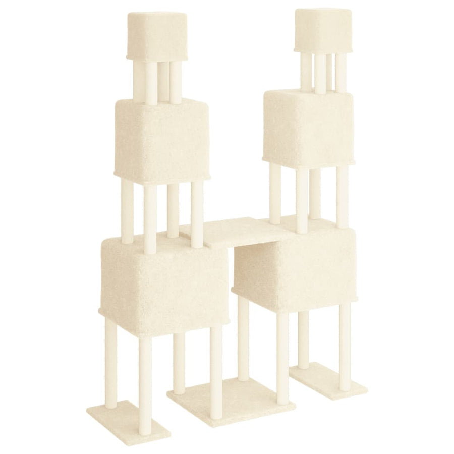 Kattenmeubel Met Sisal Krabpalen 199 Cm Kleurig Crème
