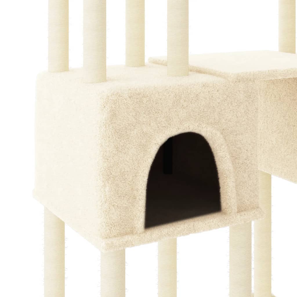 Kattenmeubel Met Sisal Krabpalen 199 Cm Kleurig Crème