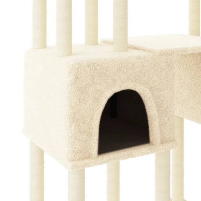 Kattenmeubel Met Sisal Krabpalen 199 Cm Kleurig Crème