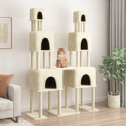 Cat tree with sisal scratching posts 199 cm light grey