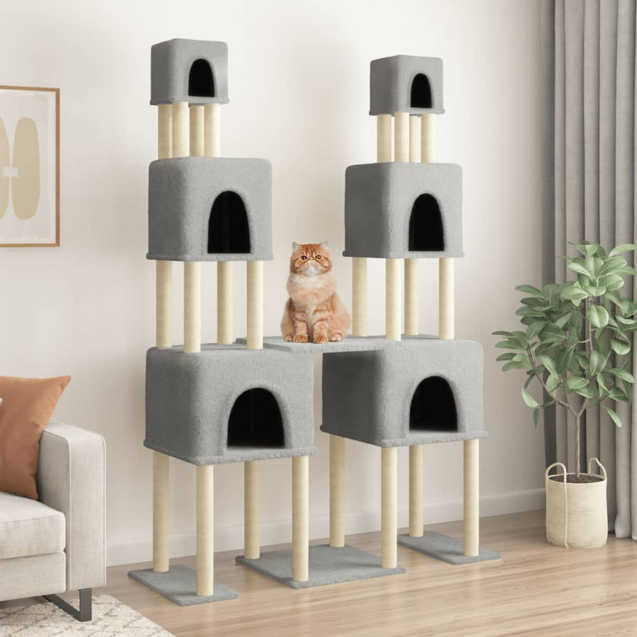 Kattenmeubel Met Sisal Krabpalen 199 Cm Crèmekleurig