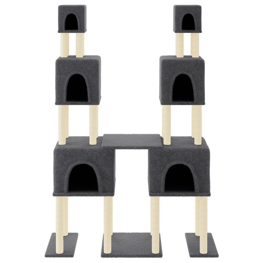 Kattenmeubel met sisal krabpalen 199 cm donkergrijs Donkergrijs