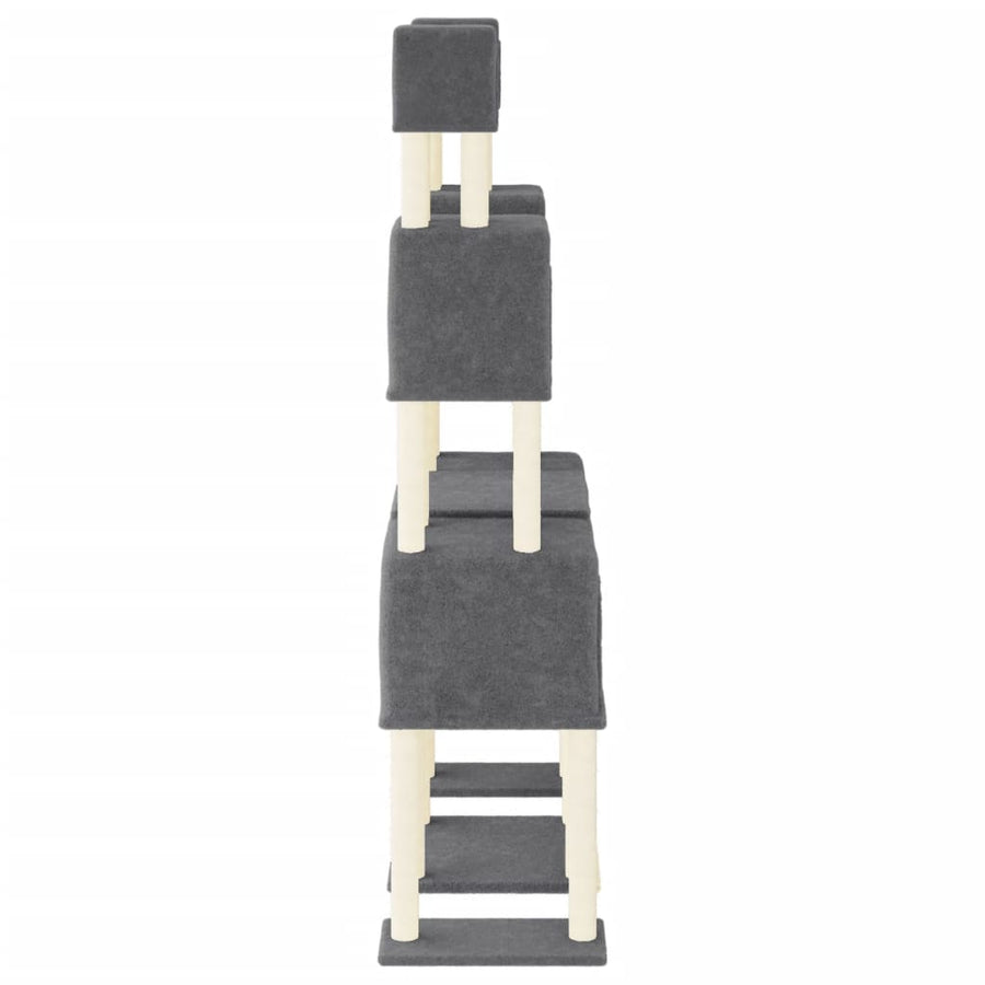Kattenmeubel met sisal krabpalen 199 cm donkergrijs Donkergrijs