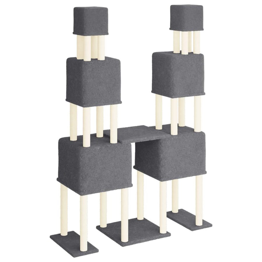 Kattenmeubel met sisal krabpalen 199 cm donkergrijs Donkergrijs